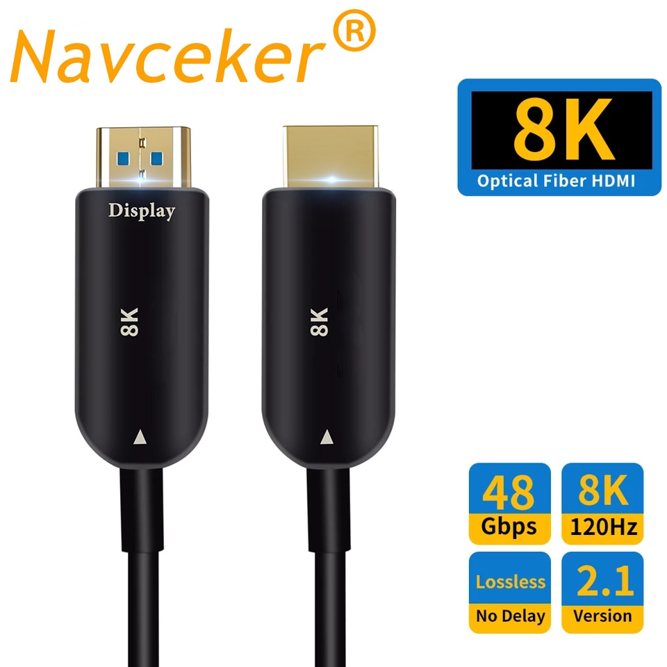 Navceker- 8K 60Hz HDMI 2.1 ȣȯ ̺, 48Gbps 4K 120Hz 144Hz eARC HDR HDCP 2.2 2.3 HDTV PS4 緹 Xbox PC TV